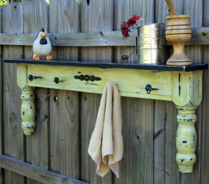 Decorative table piece fence shelf