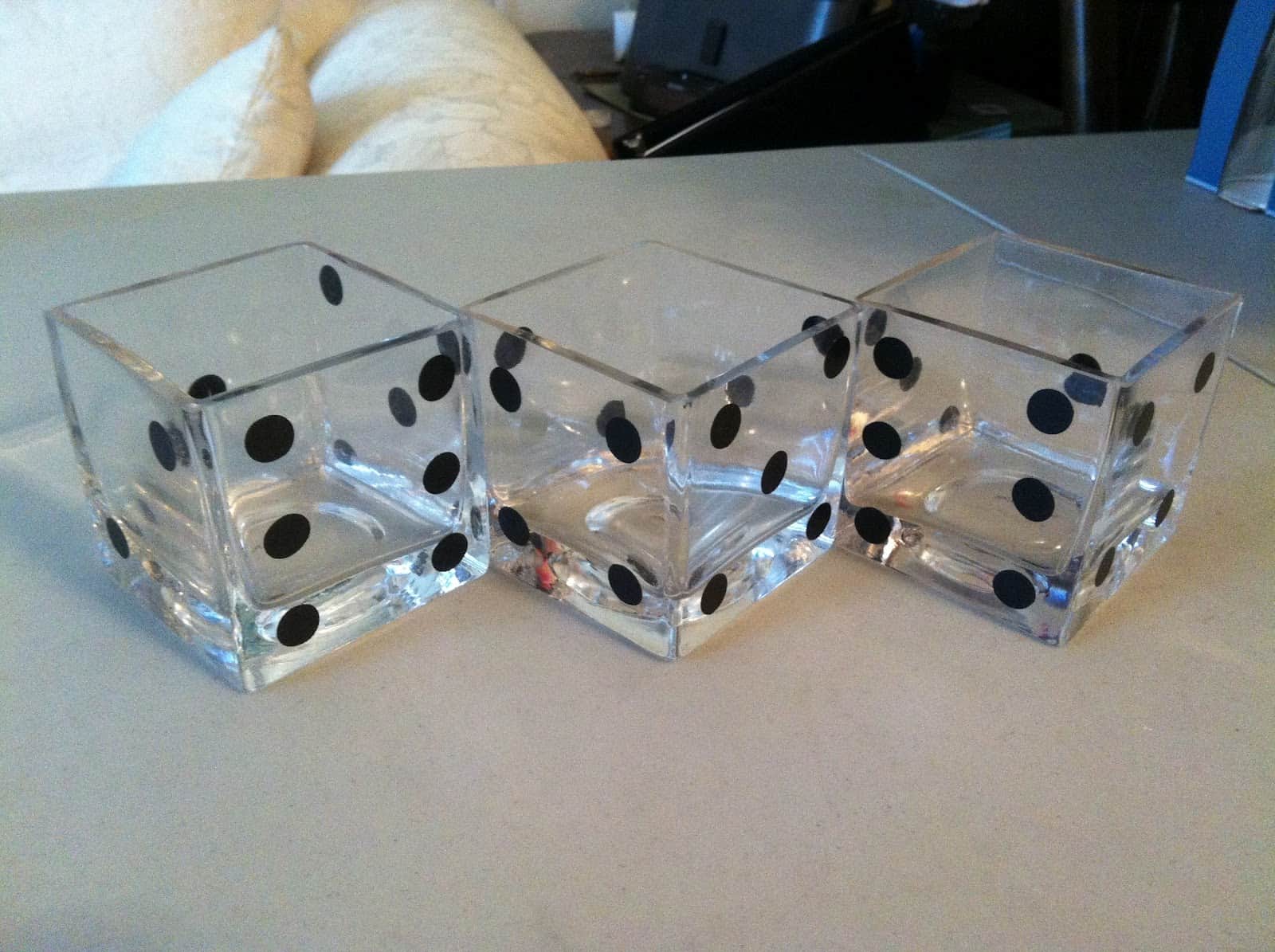 Dice square vase centre pieces