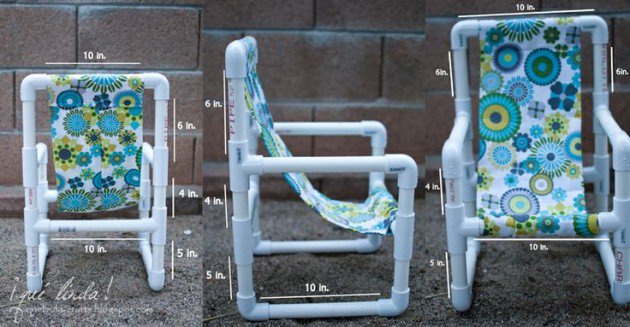 Fabric and pvc pipe kids' chair