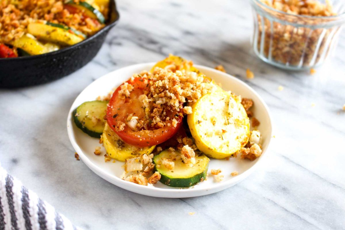 Fresh summer squash and zucchini gratin