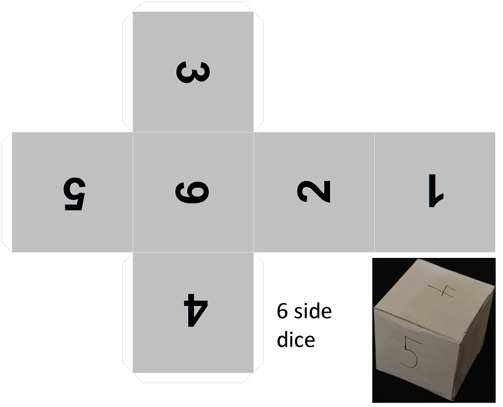 Paper dice templates