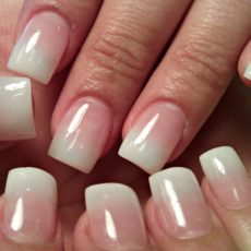 Subtle white to nude ombre