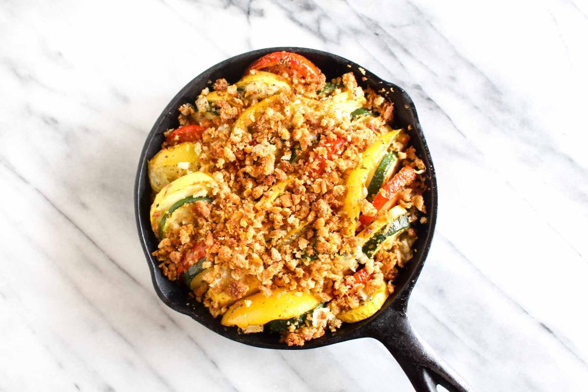 Summer squash and zucchini gratin add veggies