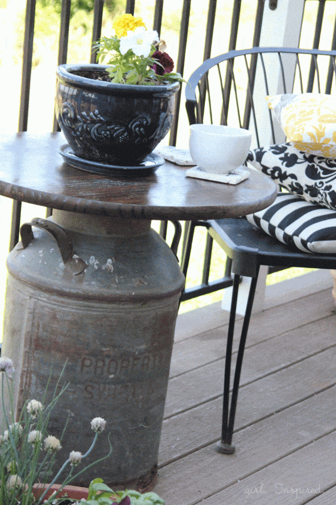 Vintage milk jug side table