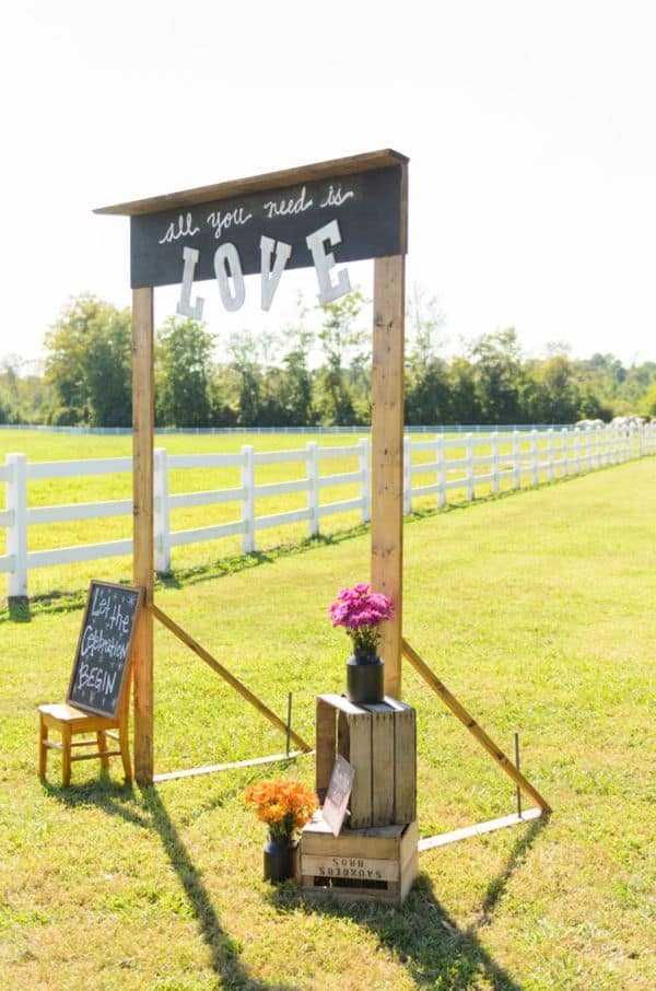 All you need is love wedding arch diy