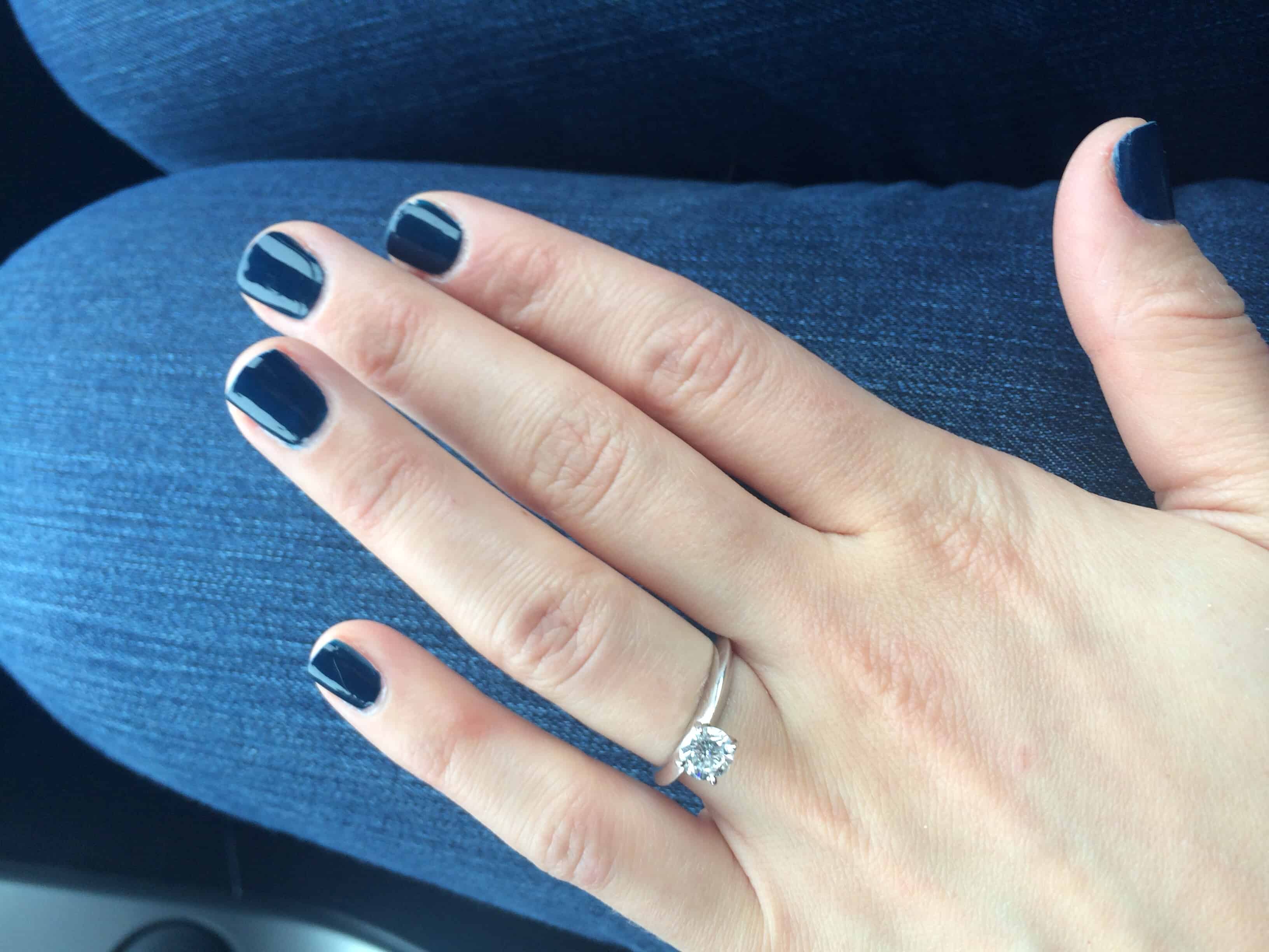 Dark blue wedding nail idea