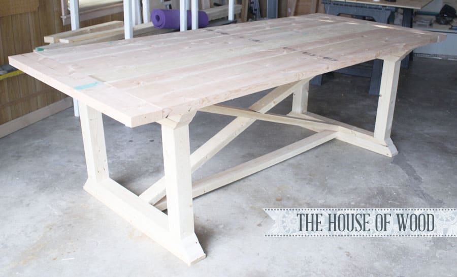 Natural wood dining table