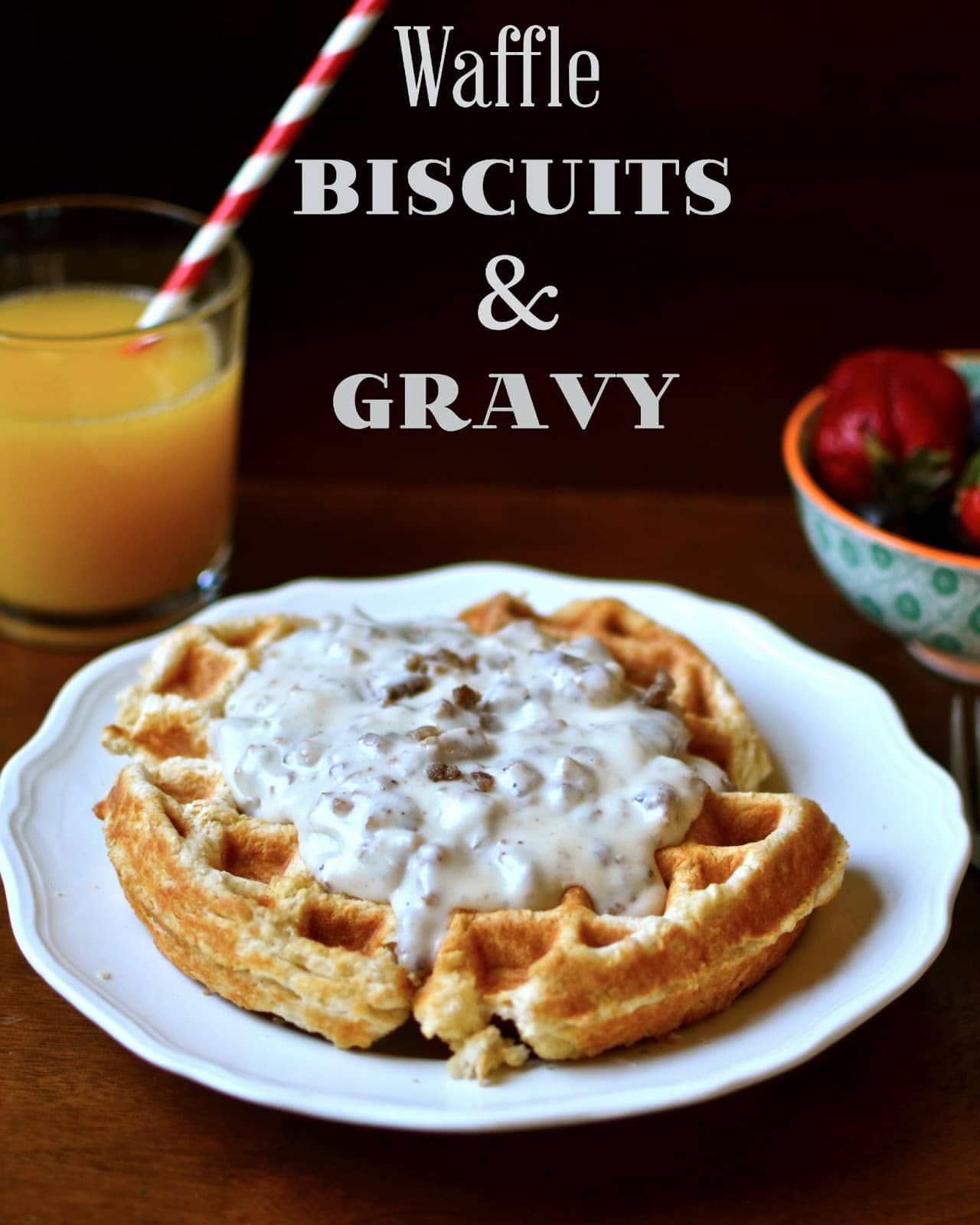 Waffle biscuit and gravy
