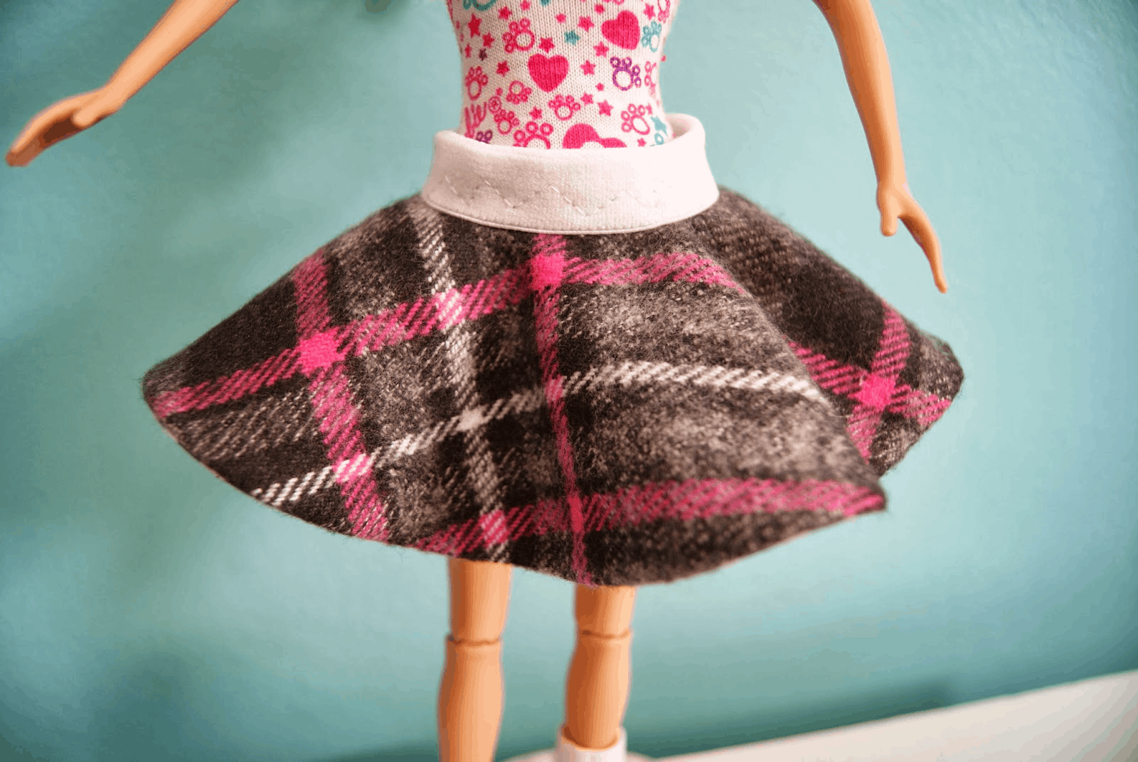 Barbie doll reversbile circle skirt