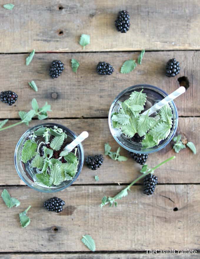 Blackberry mint infused water