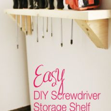 Easy screwdriver storage shelf