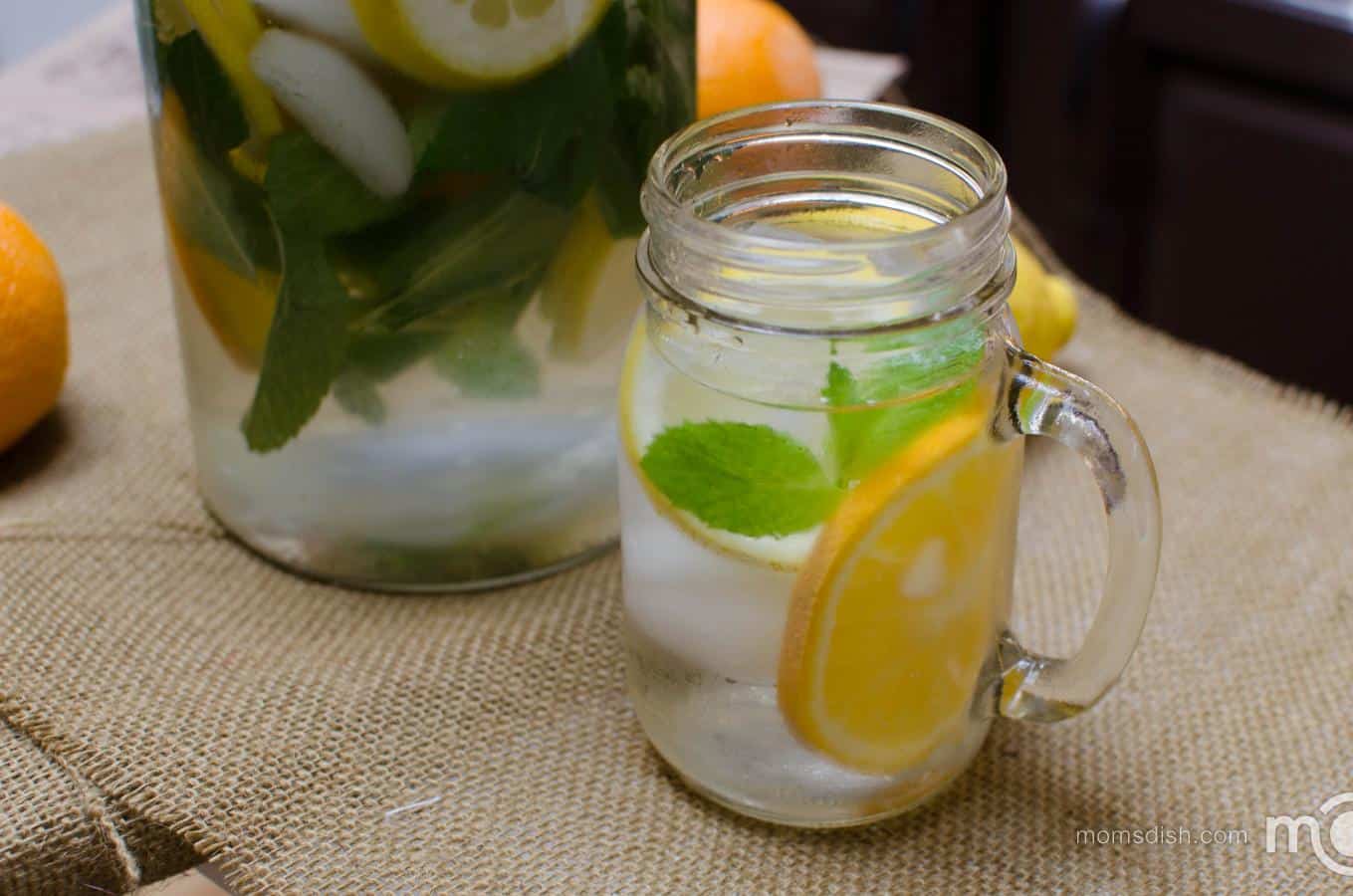 Orange mint water for tummy cramps