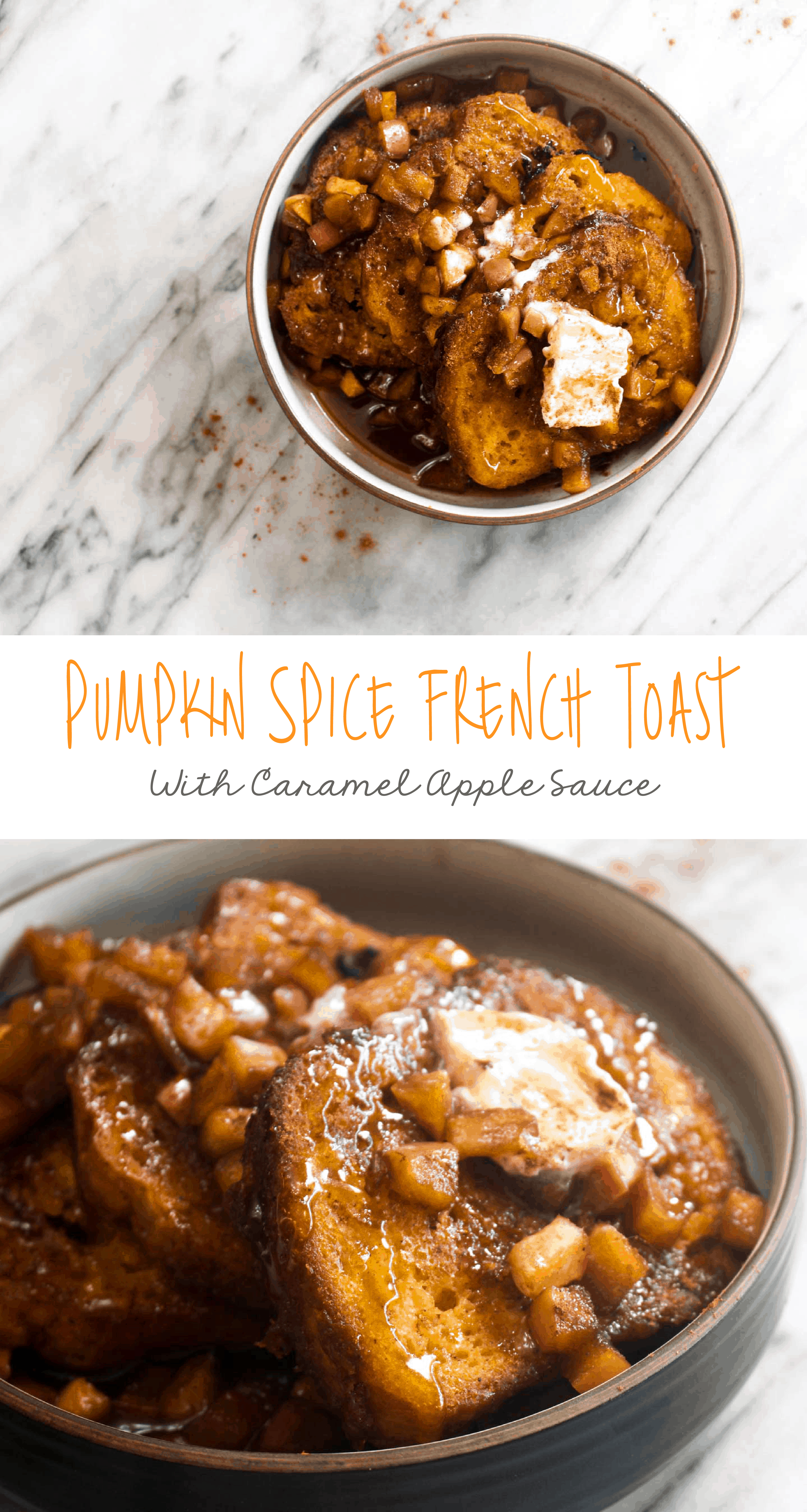 Pumpkin spice french toast collage