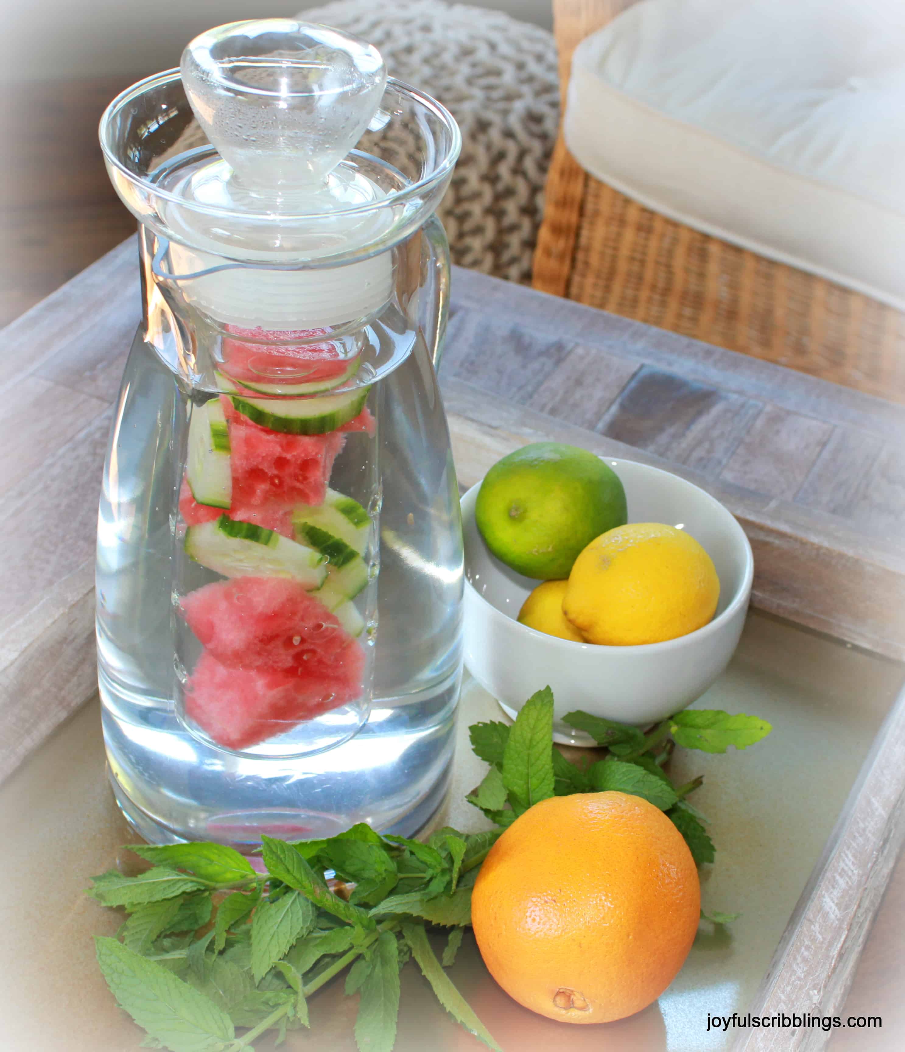 Watermelon cucumber citrus water