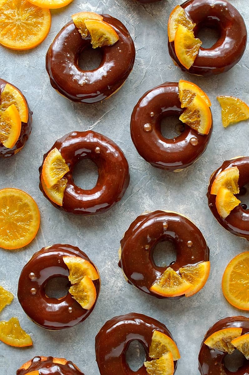 Chocolate orange doughnuts