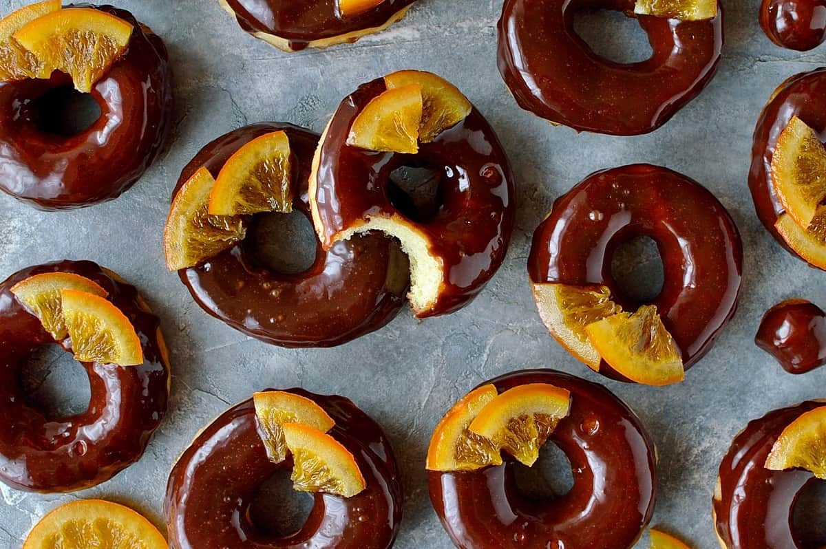 Chocolate orange doughnuts