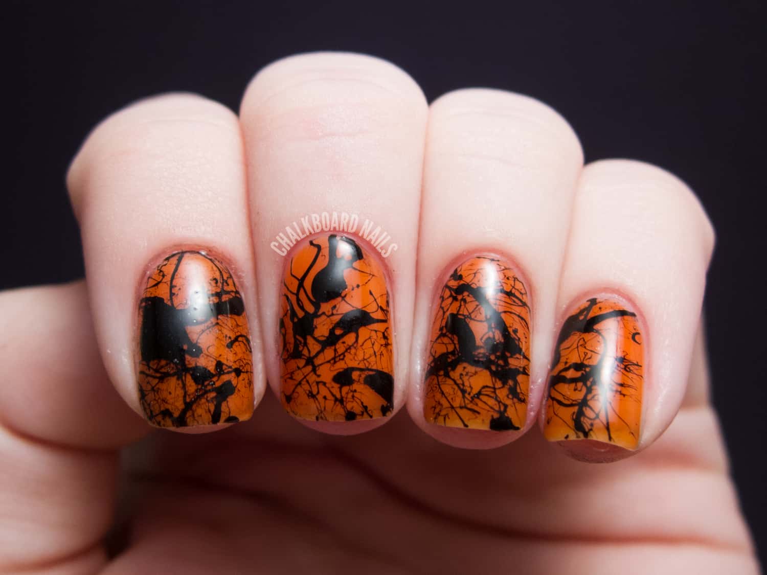 Halloween splatter fall nails