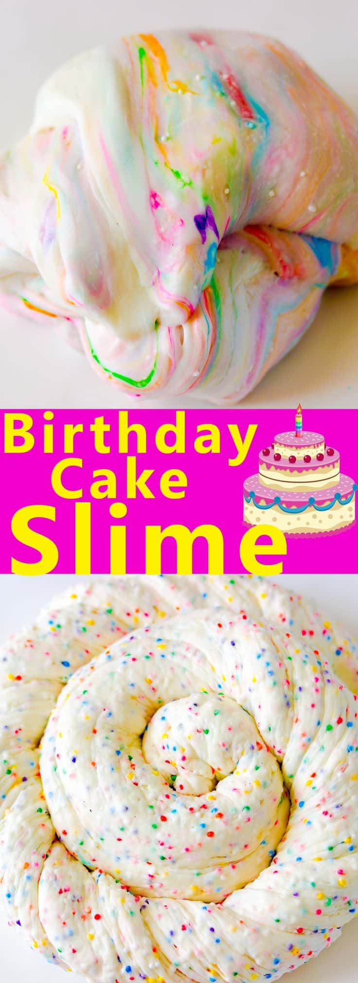 Birthday cake slime