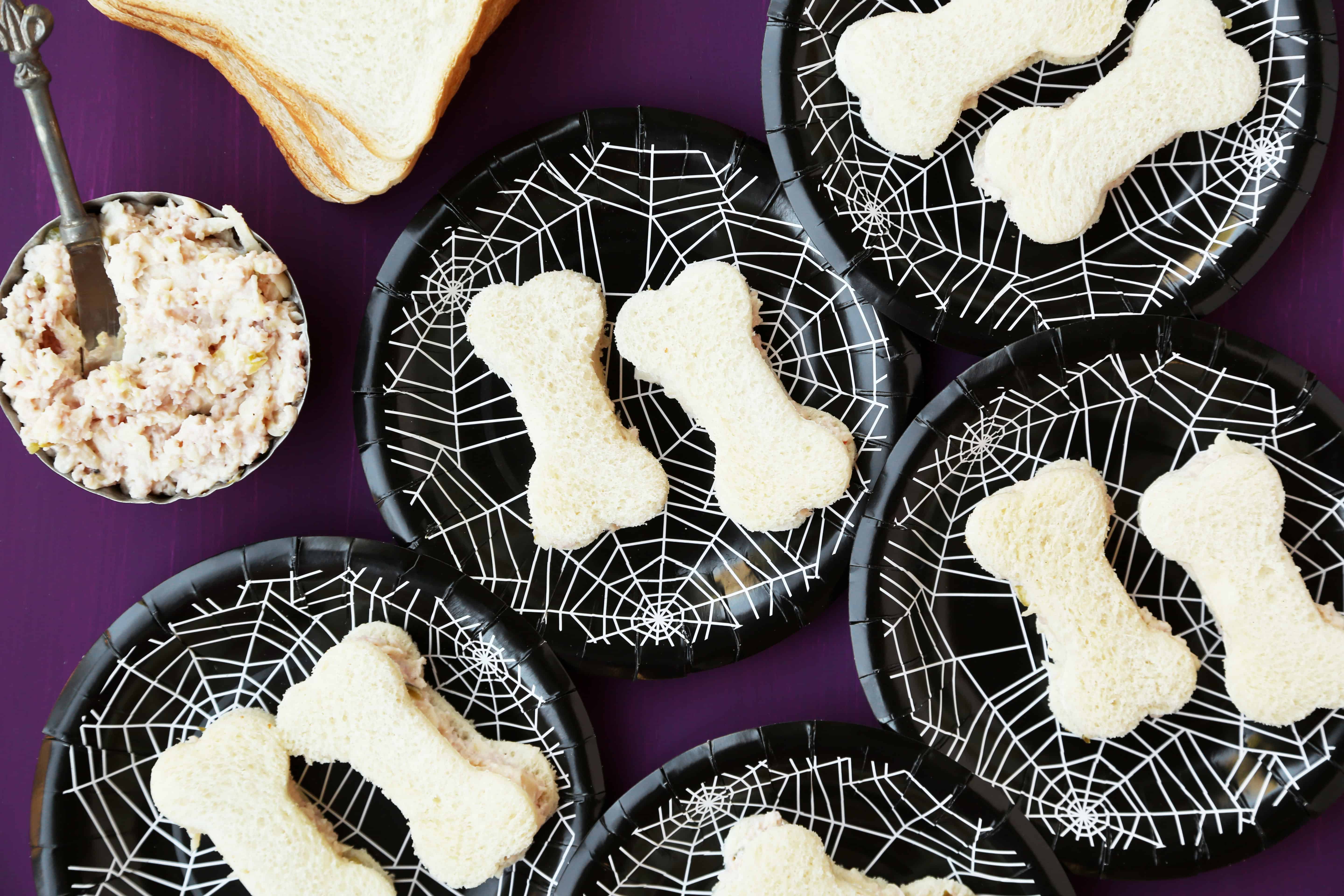 Bone-shaped Sandwiches Halloween Finger Food