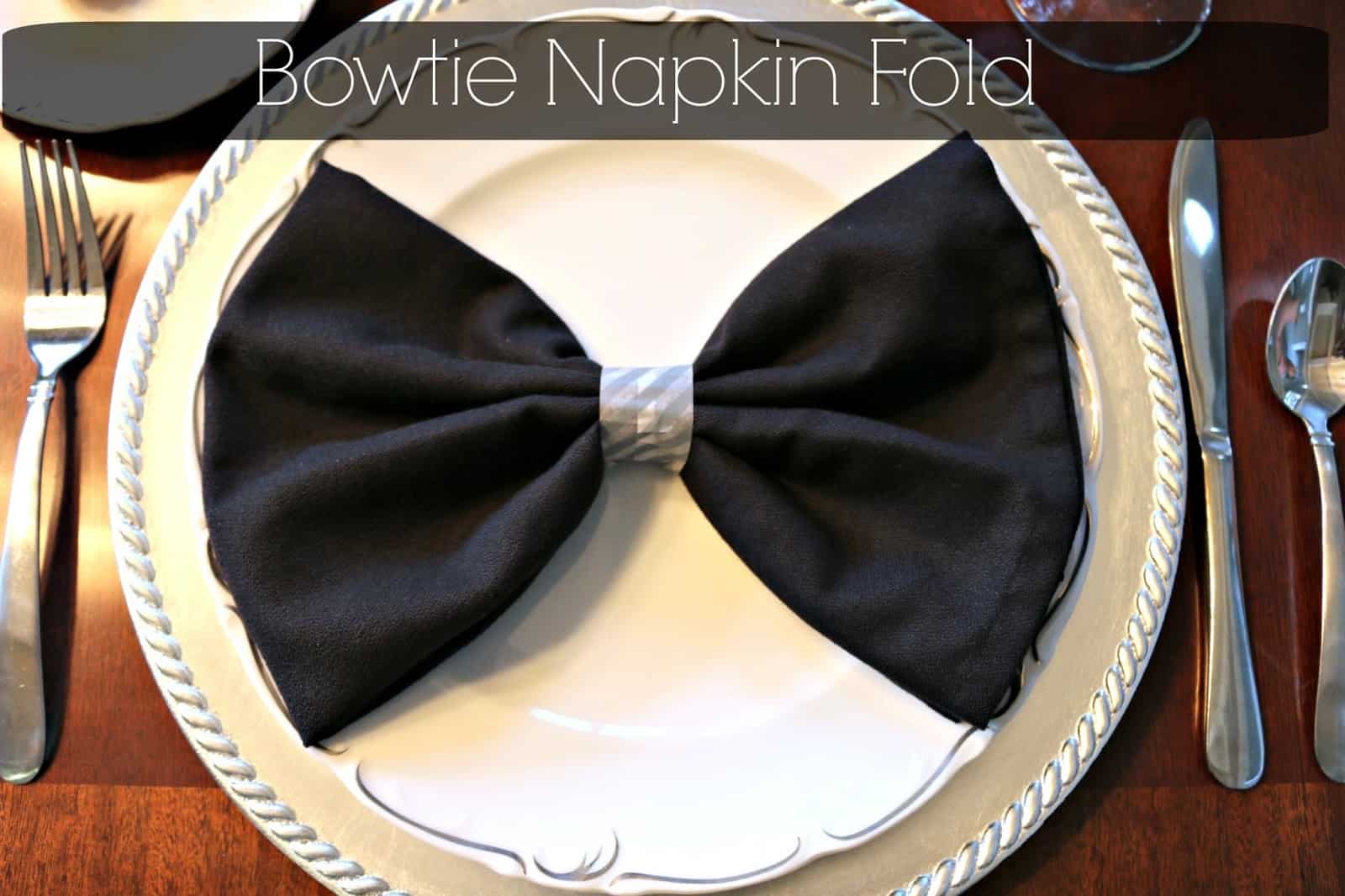 Bow tie folded napkin