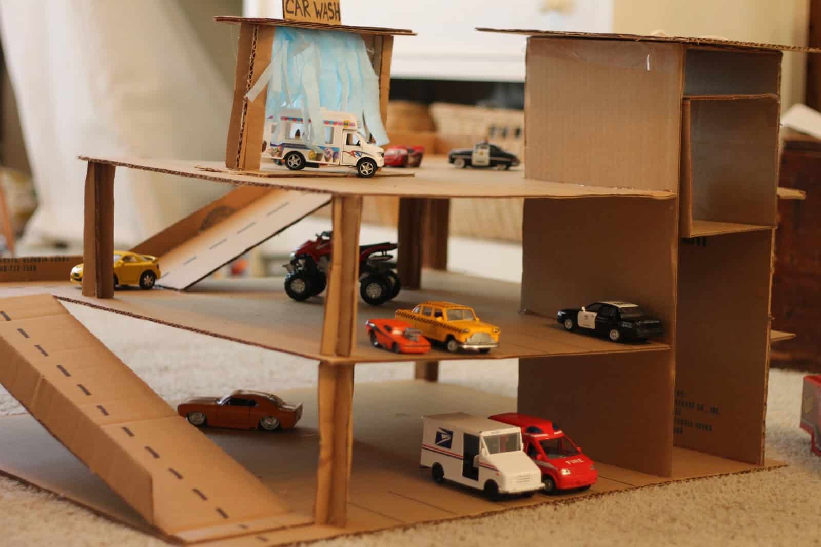 homemade toy car garage