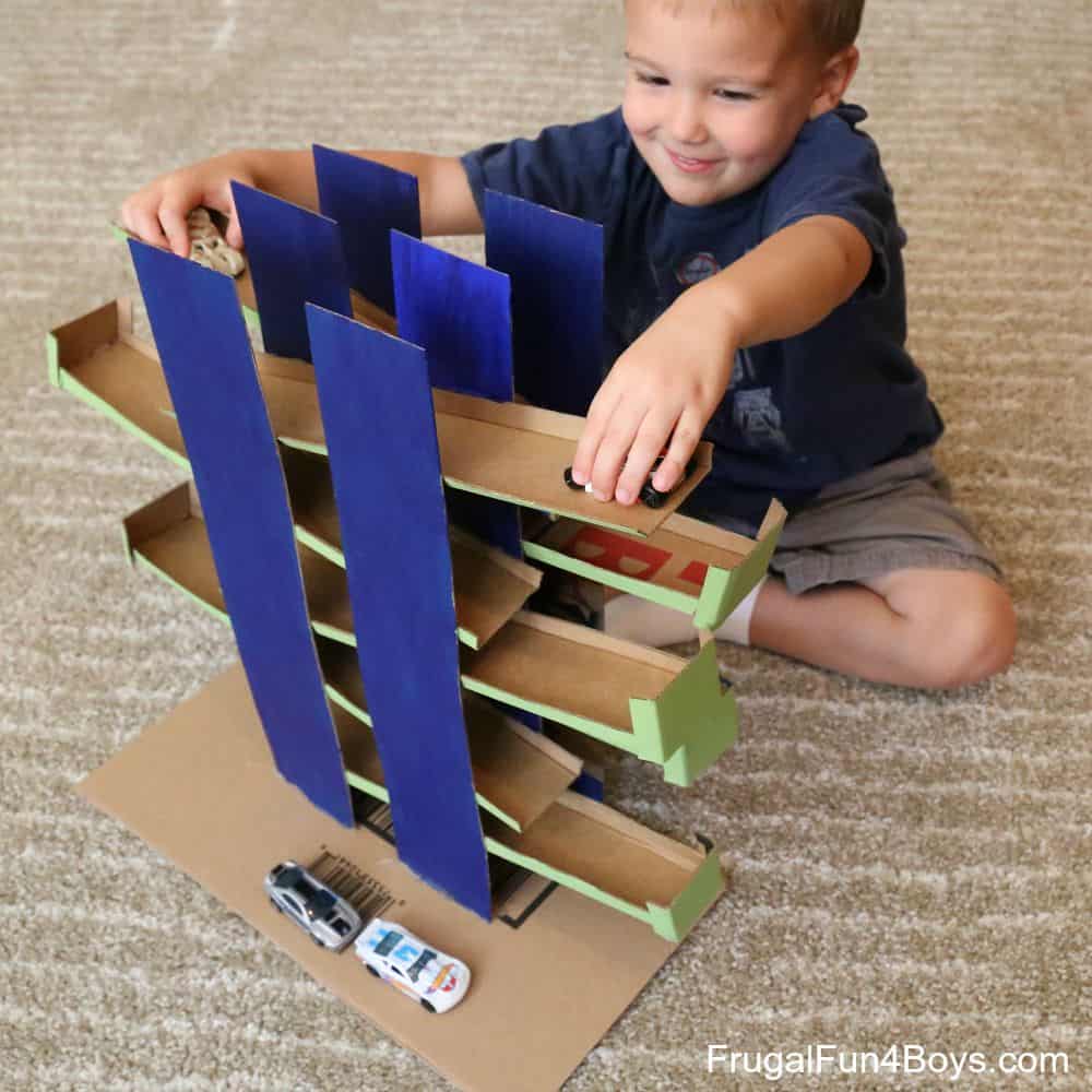 Cardboard toy car racing game