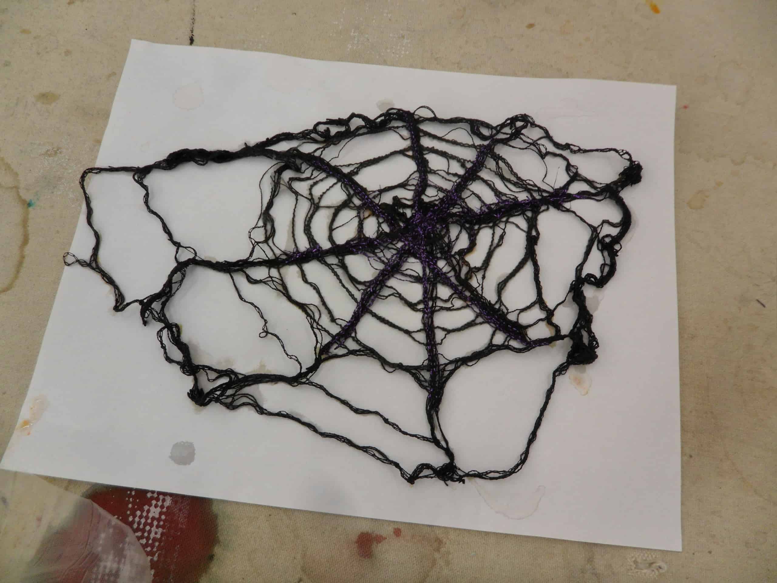 Halloween Cobweb with Cellulose and Thread 