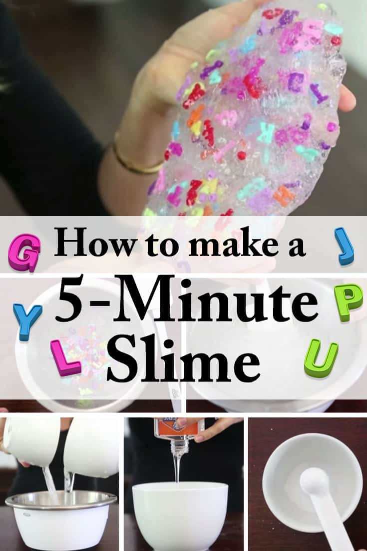 Clear 5 minute alphabet slime