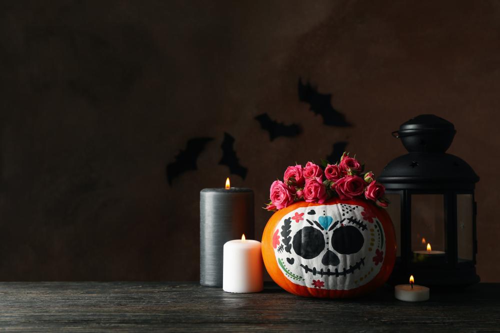 Day of the dead halloween pumpkin 