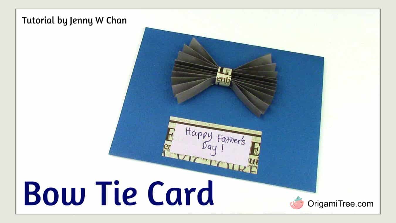 Folded paper bow tie card