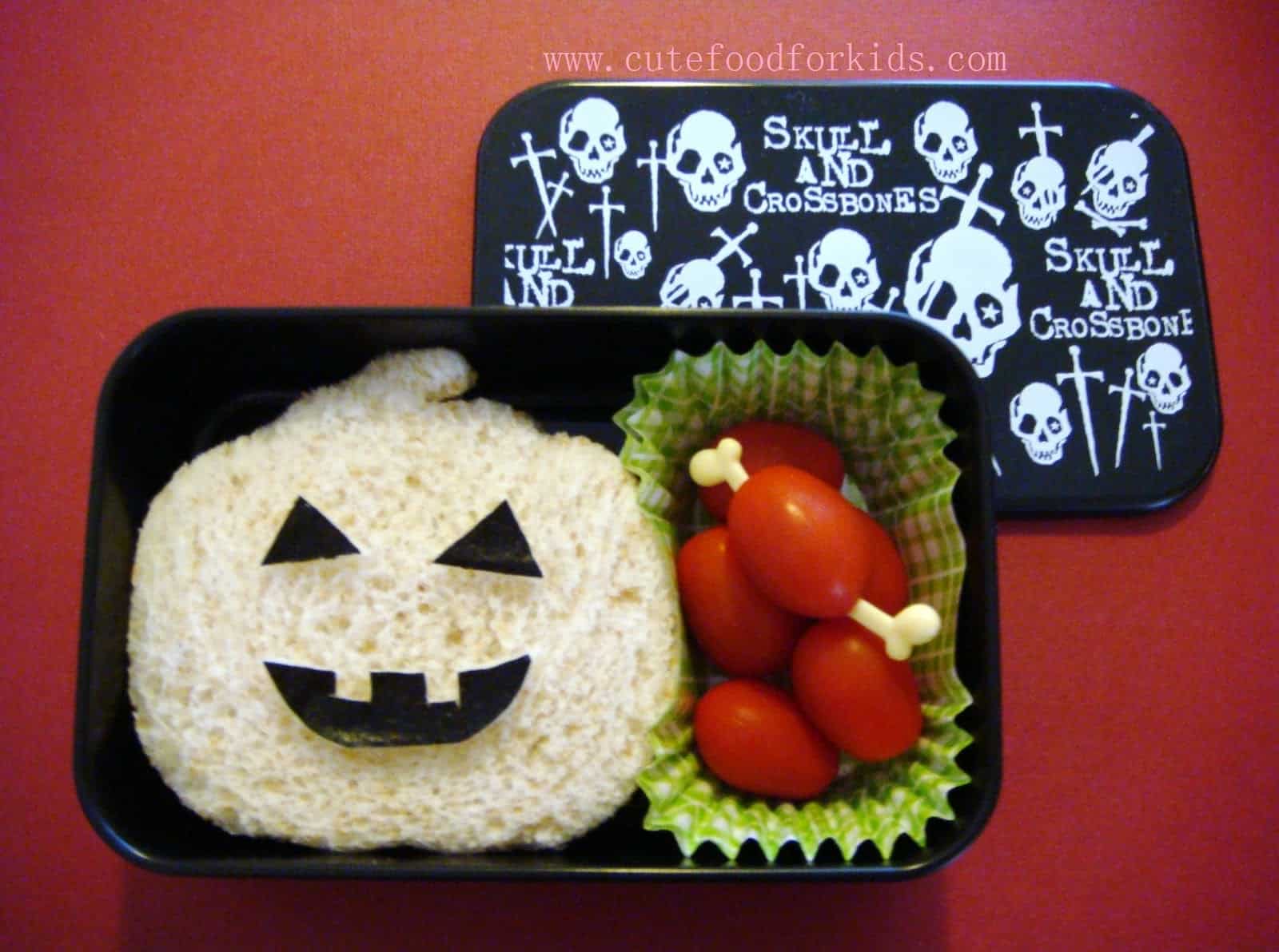 Halloween Lunch Ideas - Jack O Lantern Crustless Sandwich