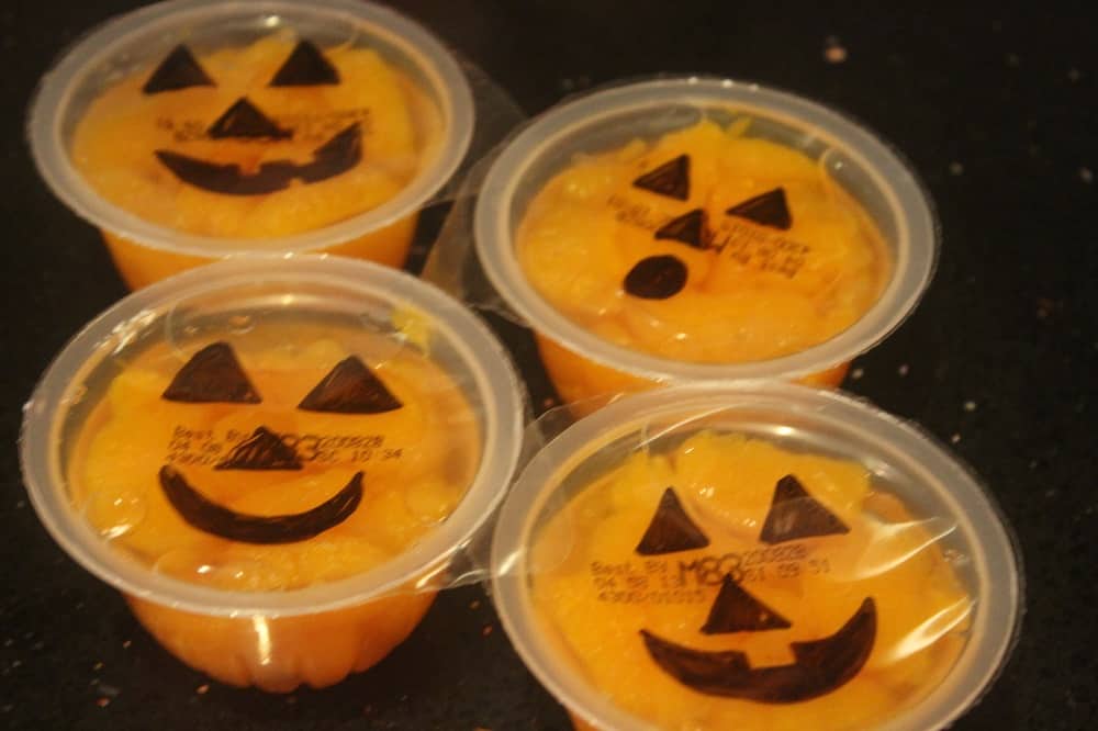 Halloween Snacks - Jack O Lantern Fruit Cups