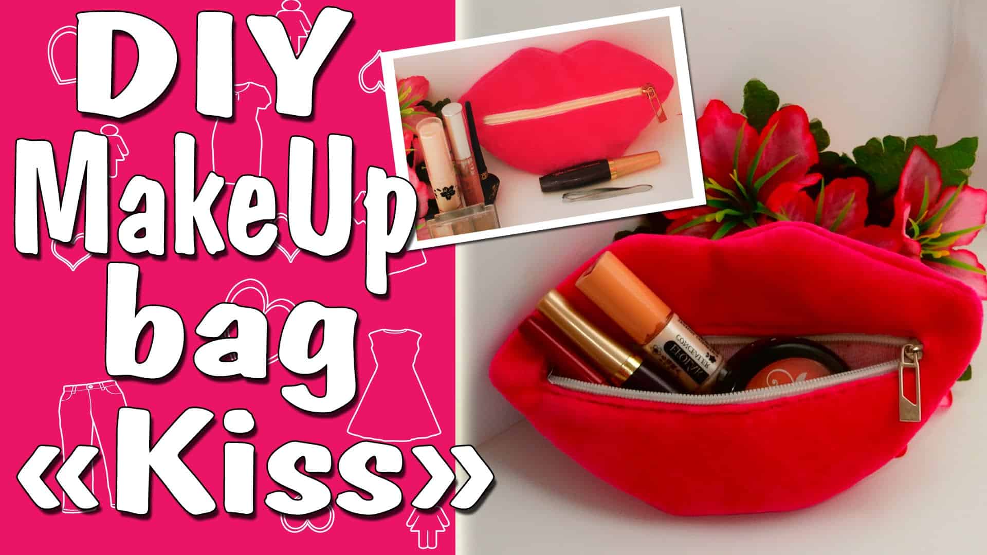 Kiss shaped makeup bag