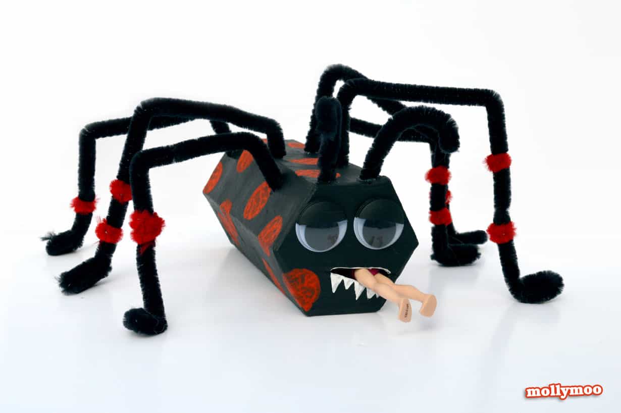 Man eating toilet paper roll spider