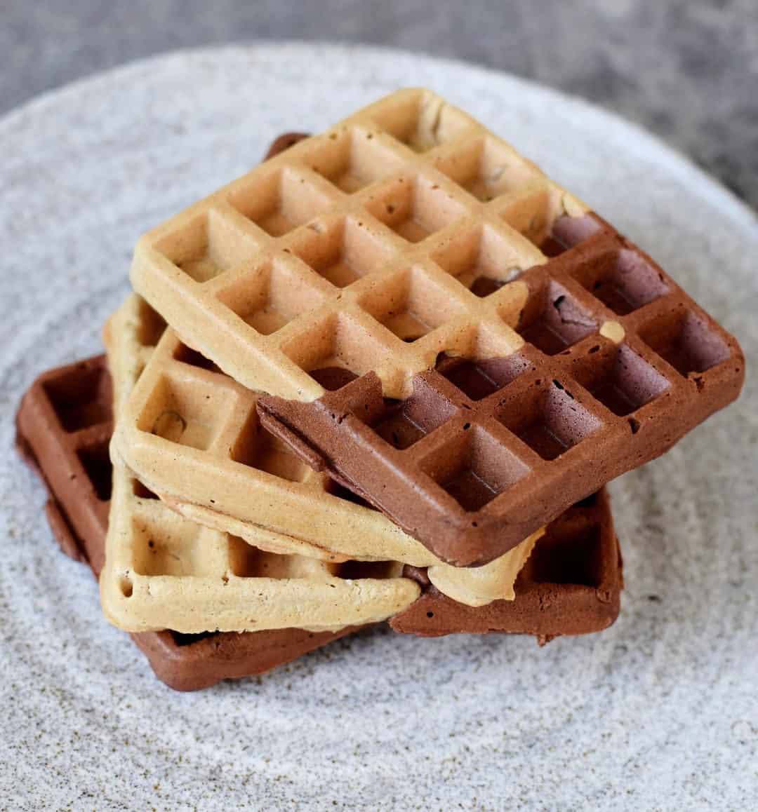 Marbled vegan gluten free waffles