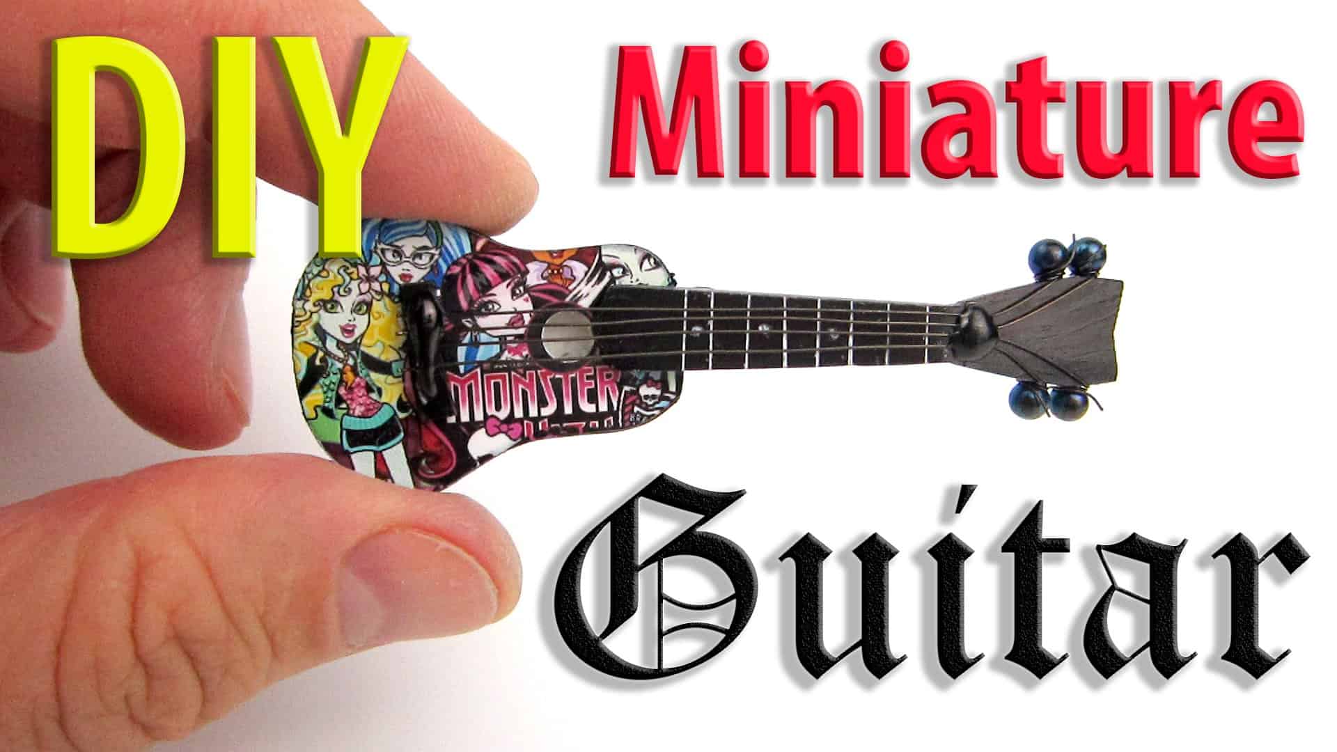 Miniature diy monster high guitar