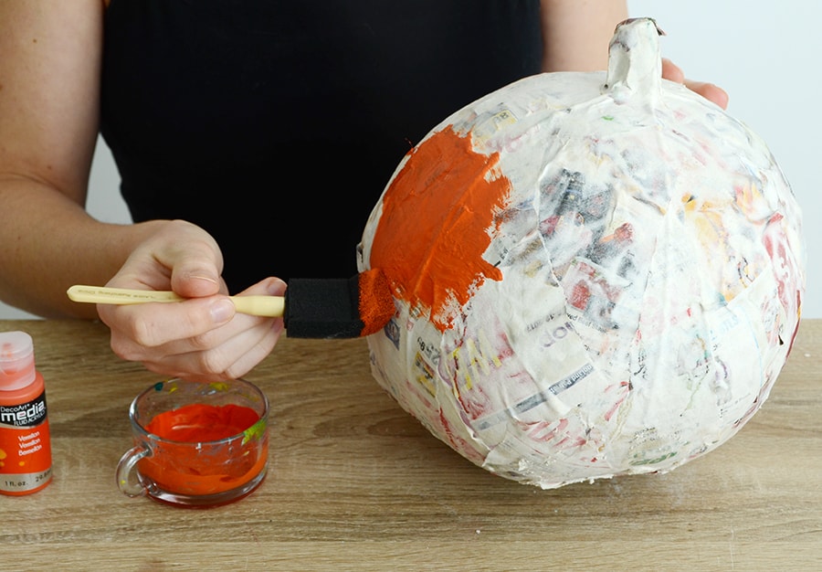 Paper mache pumpkin 8