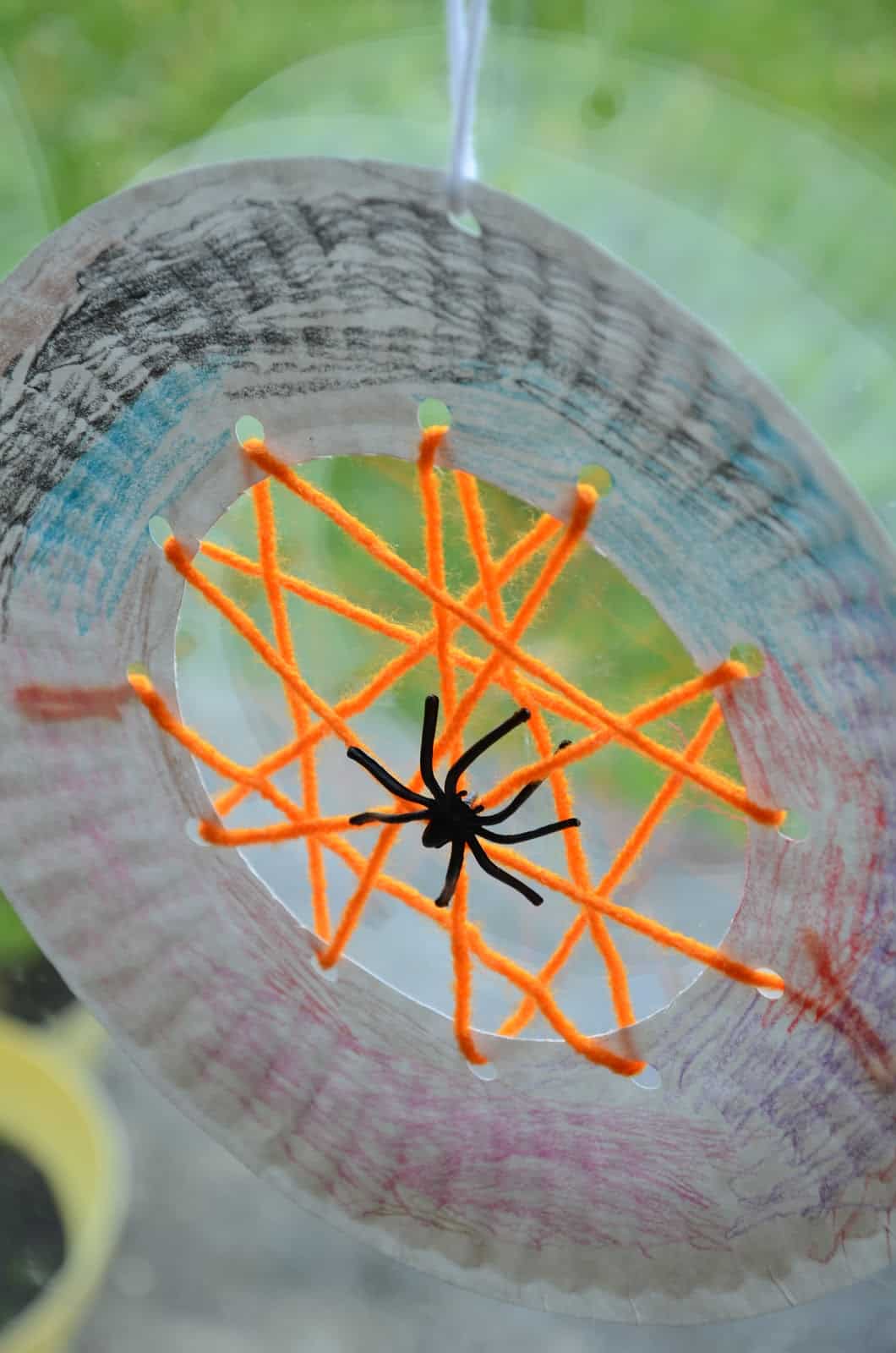 Paper Plate and Yarn DIY Spider Web