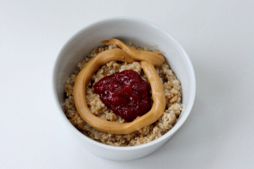 Peanut butter and jelly oatmeal