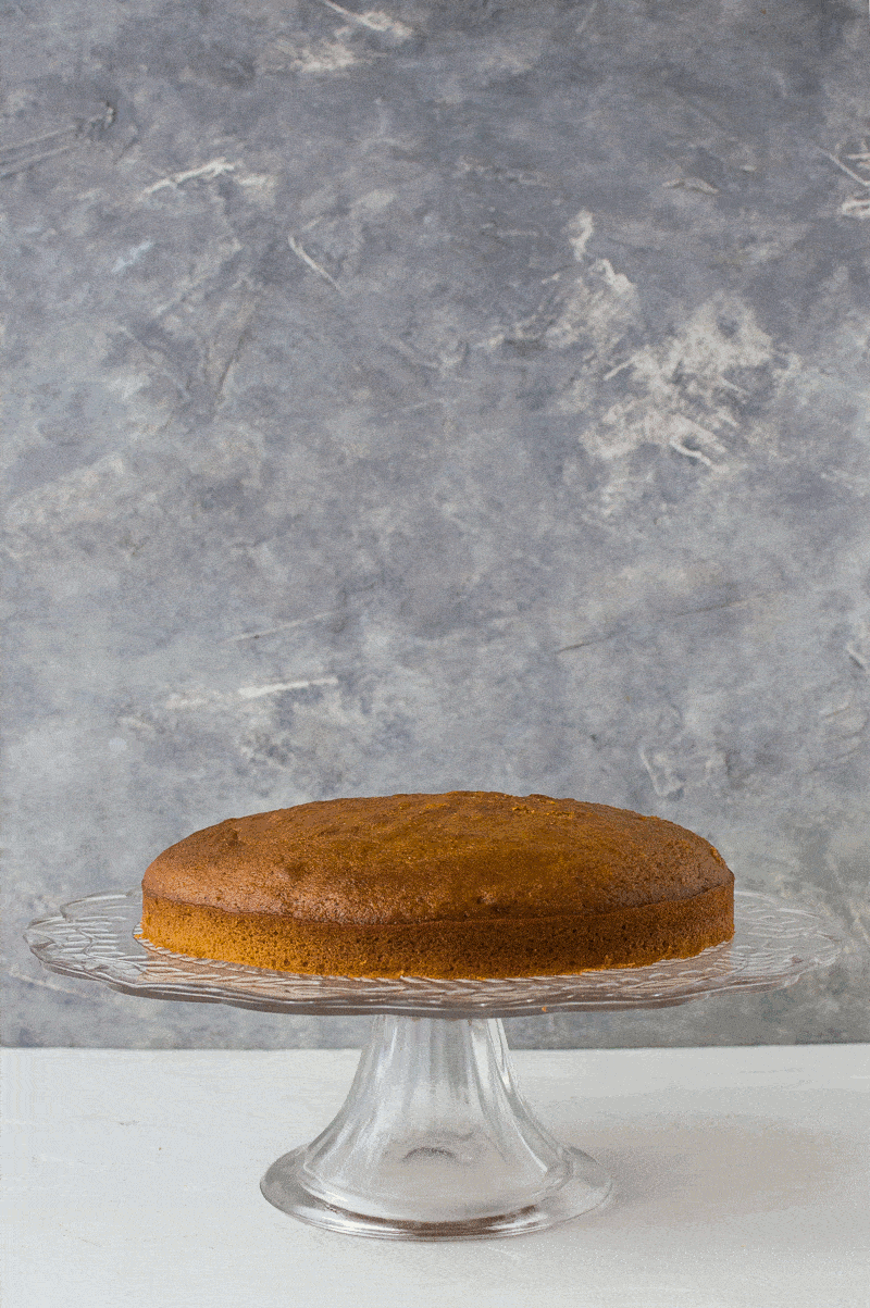 Pumpkin layer cake with mascarpone cream and sugared pecans for fall