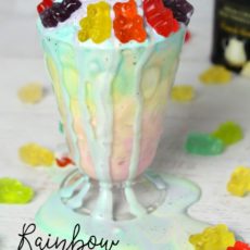 Rainbow gummy bear milkshake