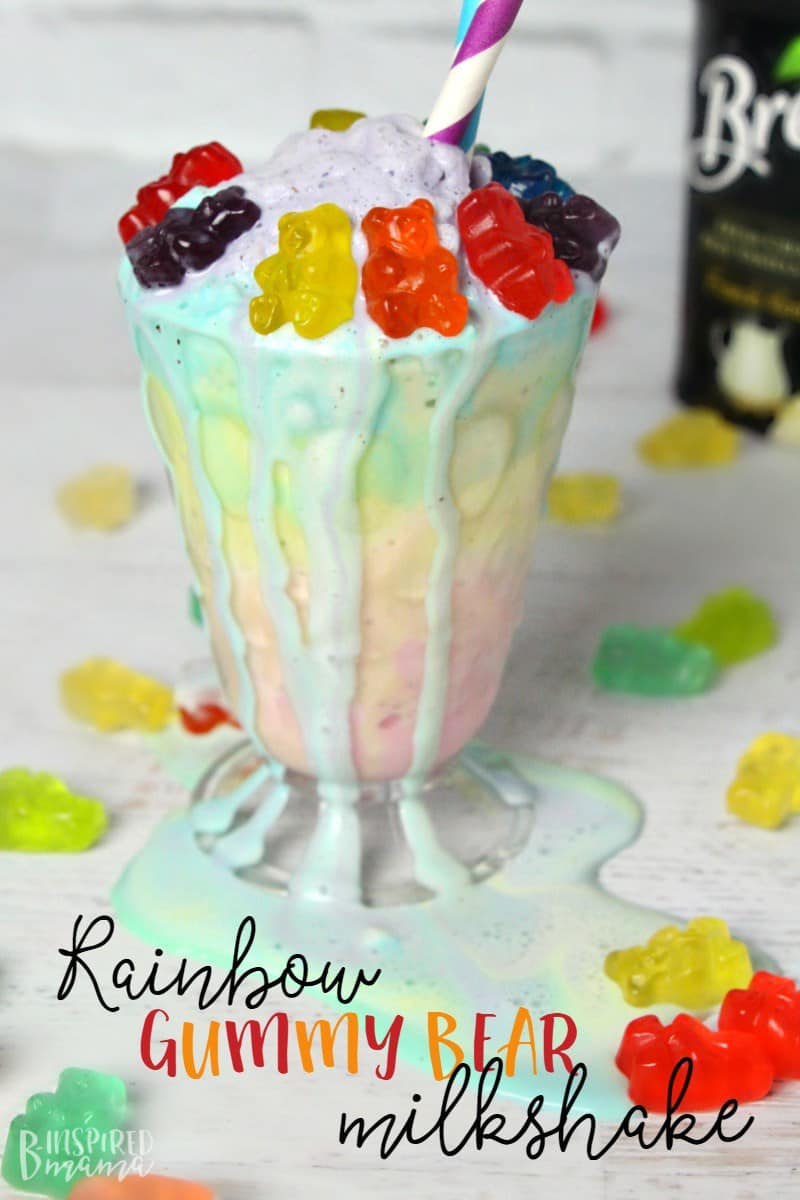 Rainbow gummy bear milkshake