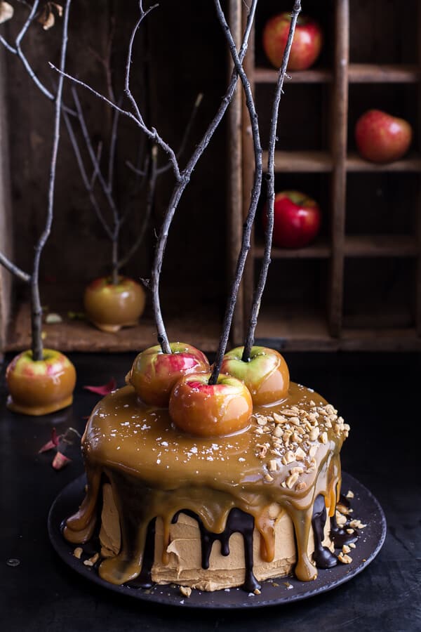 Salted caramel apple snickers cake 1