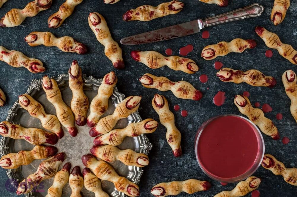 Spooky snacks witch finger cookies