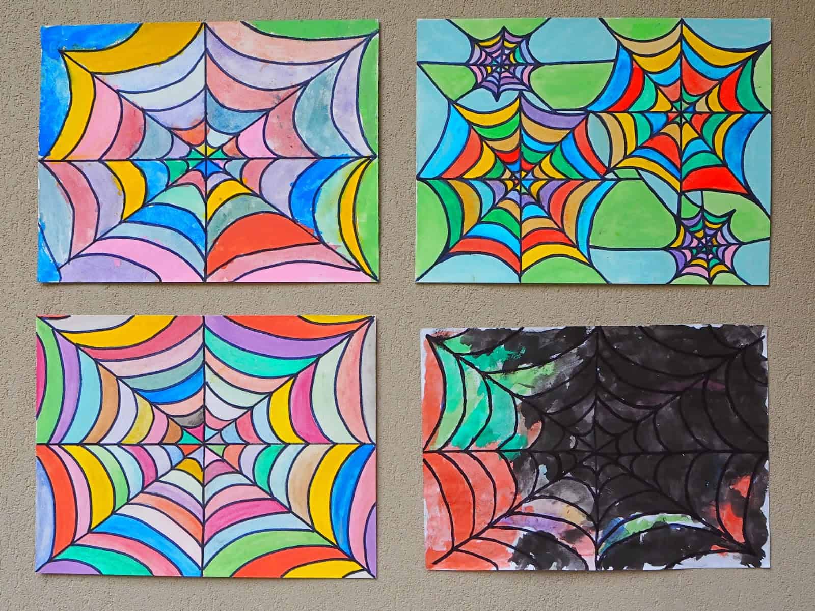  Technicolour DIY Spider Web Drawings