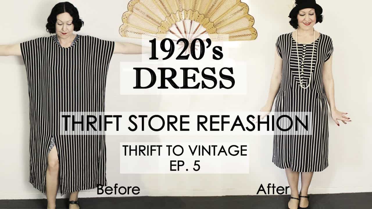 Thrift dress to vintage inspired 20s dress