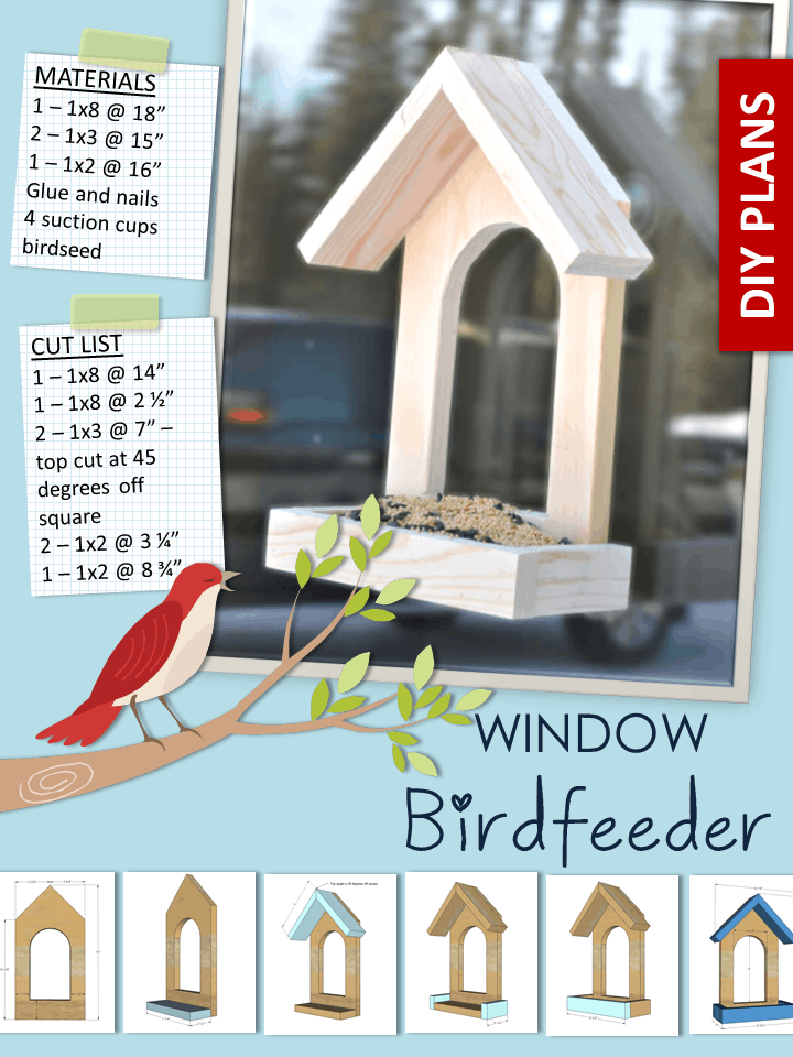 Wooden window bird feeder