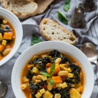 Autumn minestrone soup - a hearty, filling, vegan soup that is perfect for the colder months.