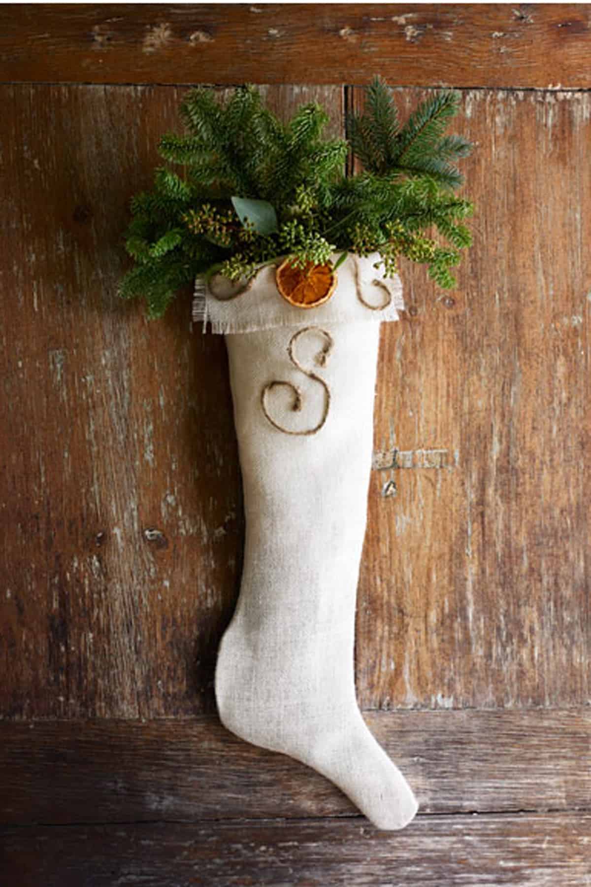 Diy burlap stocking