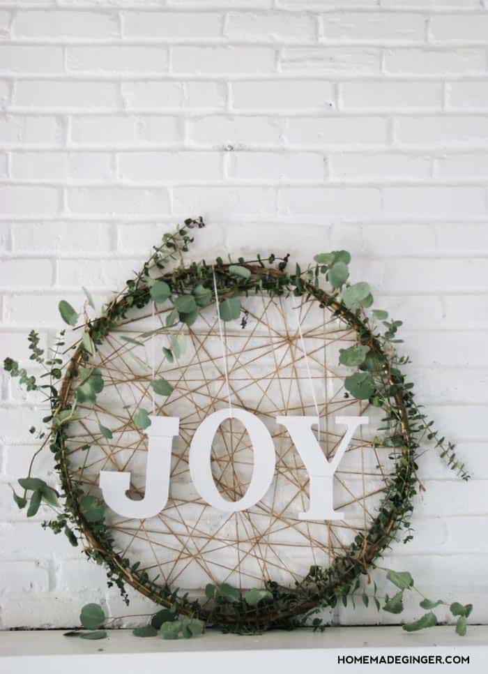 Diy joy christmas wreath